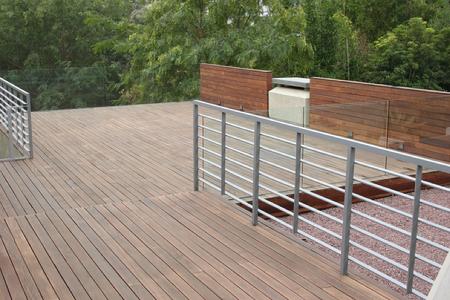 Bison Level-It LC adjustable pedestal supports framing and Ipe deck